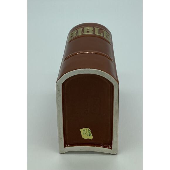 Relpo Ceramic Bible Planter Pencil Holder Gift Multipurpose Use 5 X 4 Brown EUC - Picture 2 of 10